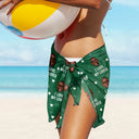 Custom Photo I Love My Husband - Personalized Short Sarong Swimwear Cover Ups
