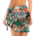 Custom Photo Girls Trip Besties - Personalized Short Sarong Swimwear Cover Ups