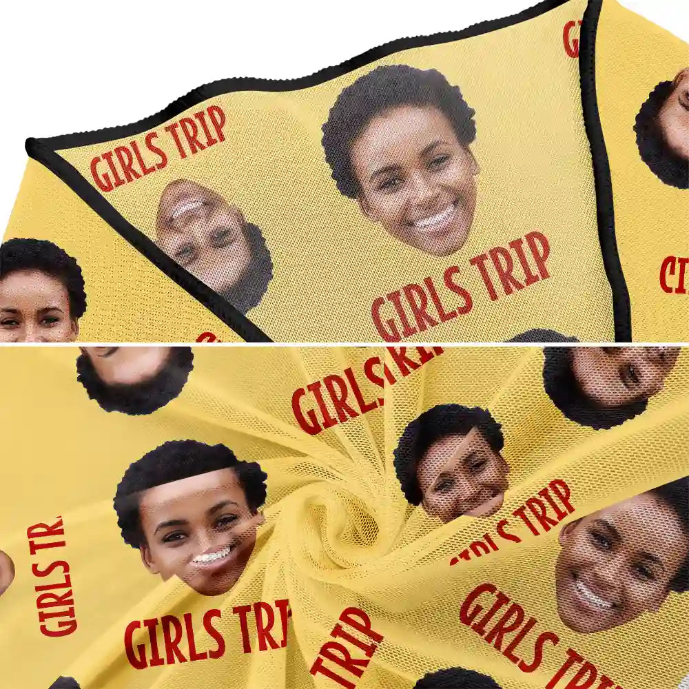Custom Photo Girls Trip Besties - Personalized Short Sarong Swimwear Cover Ups