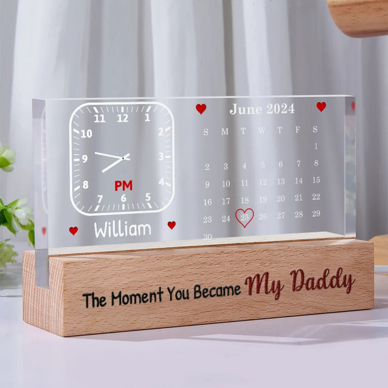The Moment You Became My Mommy - Personalized Rectangle LED Light