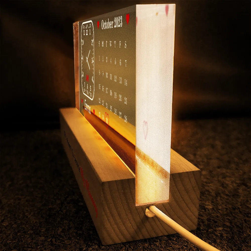 The Moment You Became My Mommy - Personalized Rectangle LED Light