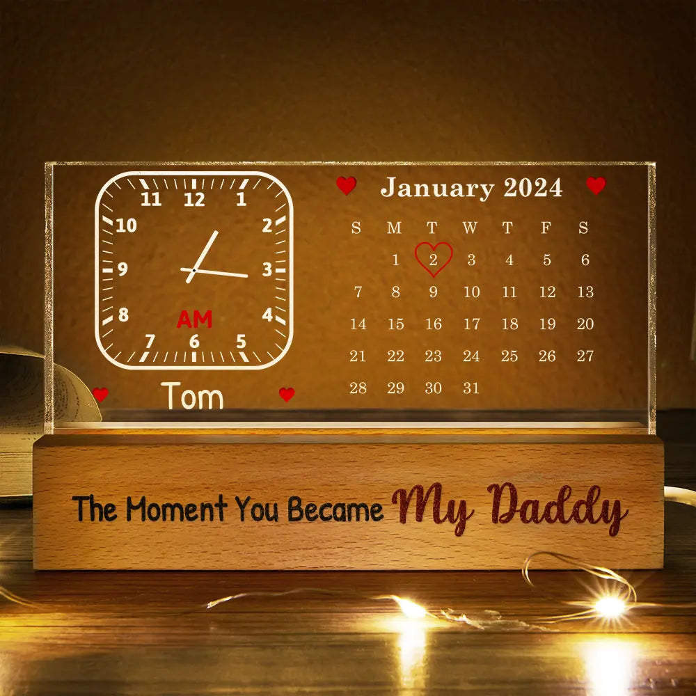 The Moment You Became My Mommy - Personalized Rectangle LED Light