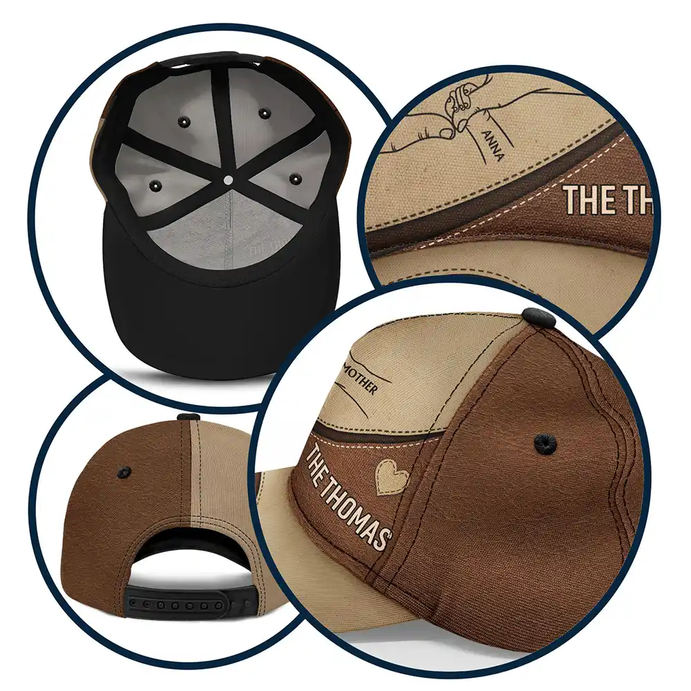 Family Holding Hands Parents & Kids - Personalized Classic Cap