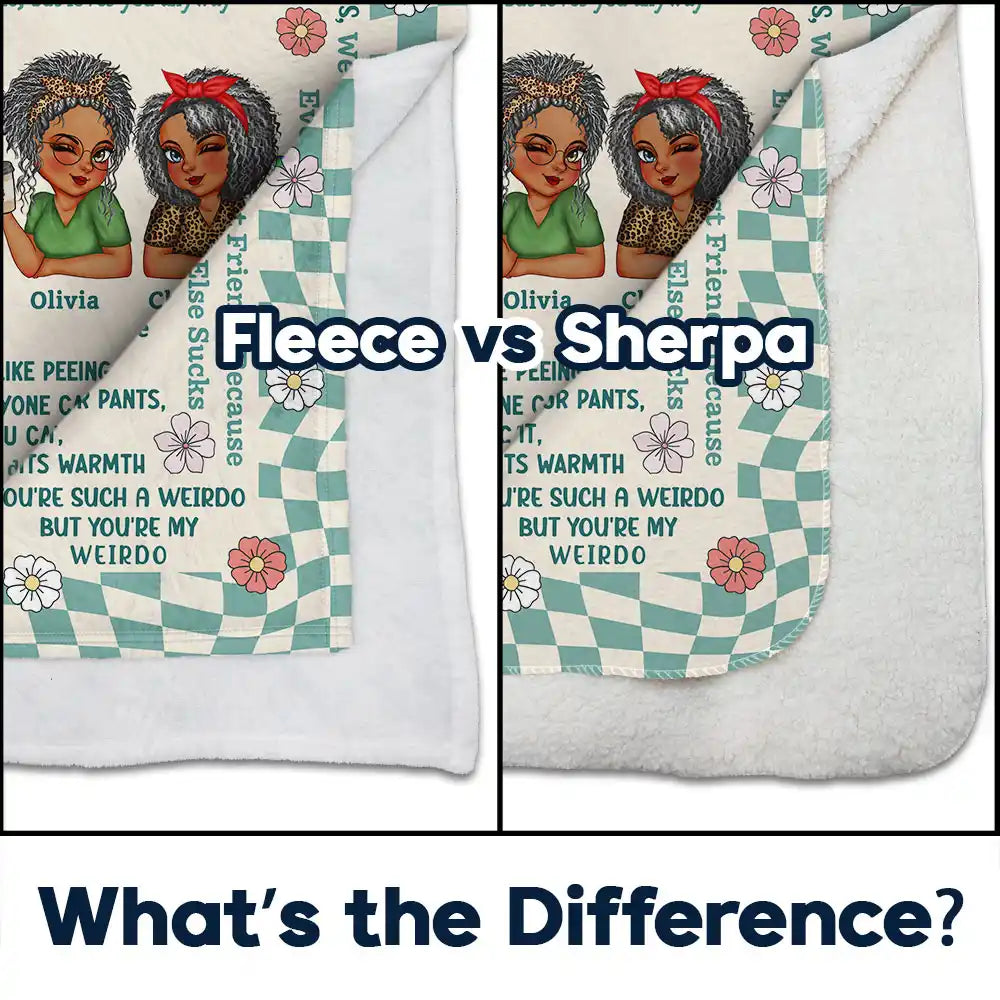 Best Friends Forever Connected By Heart - Personalized Fleece Blanket, Sherpa Blanket