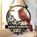 Nana's Garden Love Grows Here - Personalized Window Hanging Suncatcher Ornament