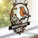 Nana's Garden Love Grows Here - Personalized Window Hanging Suncatcher Ornament