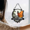 Nana's Garden Love Grows Here - Personalized Window Hanging Suncatcher Ornament