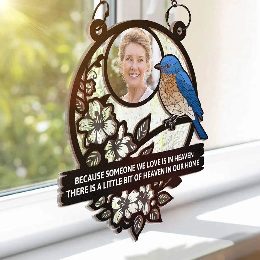 Custom Photo Although You Cannot See Me I'm Always With You Memorial - Personalized Window Hanging Suncatcher Ornament