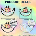 Besties Friends Sitting On The Moon - Personalized Window Hanging Rainbow Suncatcher