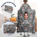Gift For Couples, Gift For Husband, Gift For Wife - Custom Photo Funny I Love My Husband - Personalized Wearable Blanket