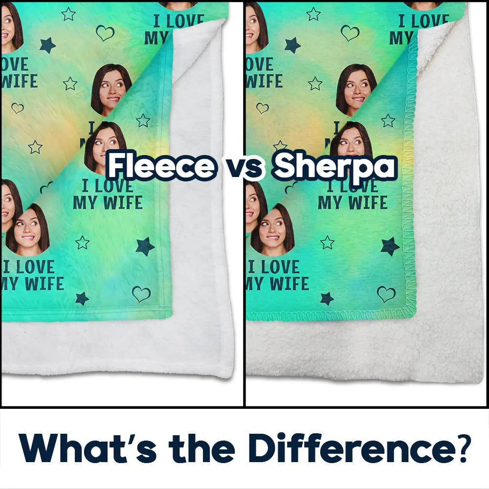 Gift For Couples, Gift For Husband, Gift For Wife - Custom Photo Funny I Love My Husband - Personalized Wearable Blanket