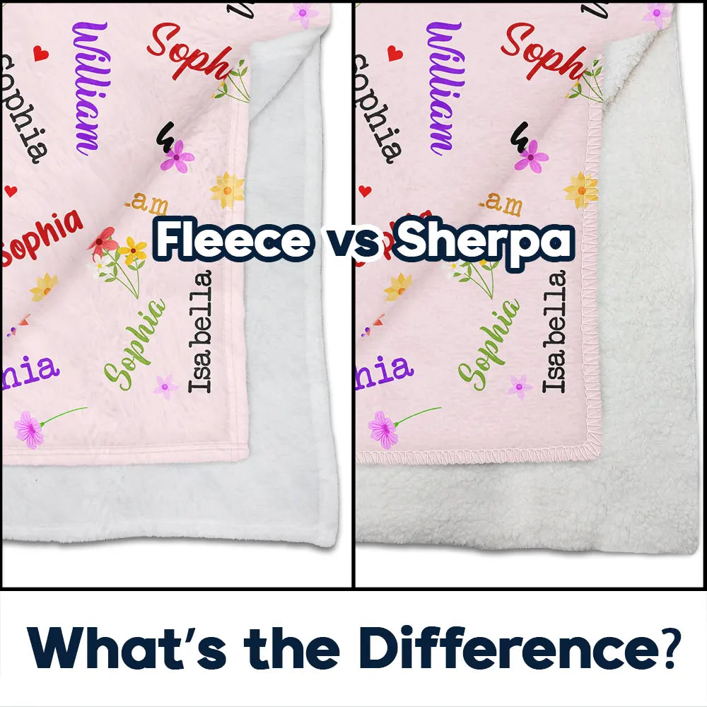 Gift For Grandma, Gift For Mother - Grandkid's Names Blessed To Be Called Grandma Nana - Personalized Wearable Blanket