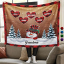 Gift For Grandma, Gift For Grandpa, Gift For Grandparents - Nana Papa Snowwoman Snowman Christmas Grandparents - Personalized Wearable Blanket