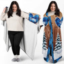 Gift For Grandma, Gift For Grandpa, Gift For Grandparents - Nana Papa Snowwoman Snowman Christmas Grandparents - Personalized Wearable Blanket