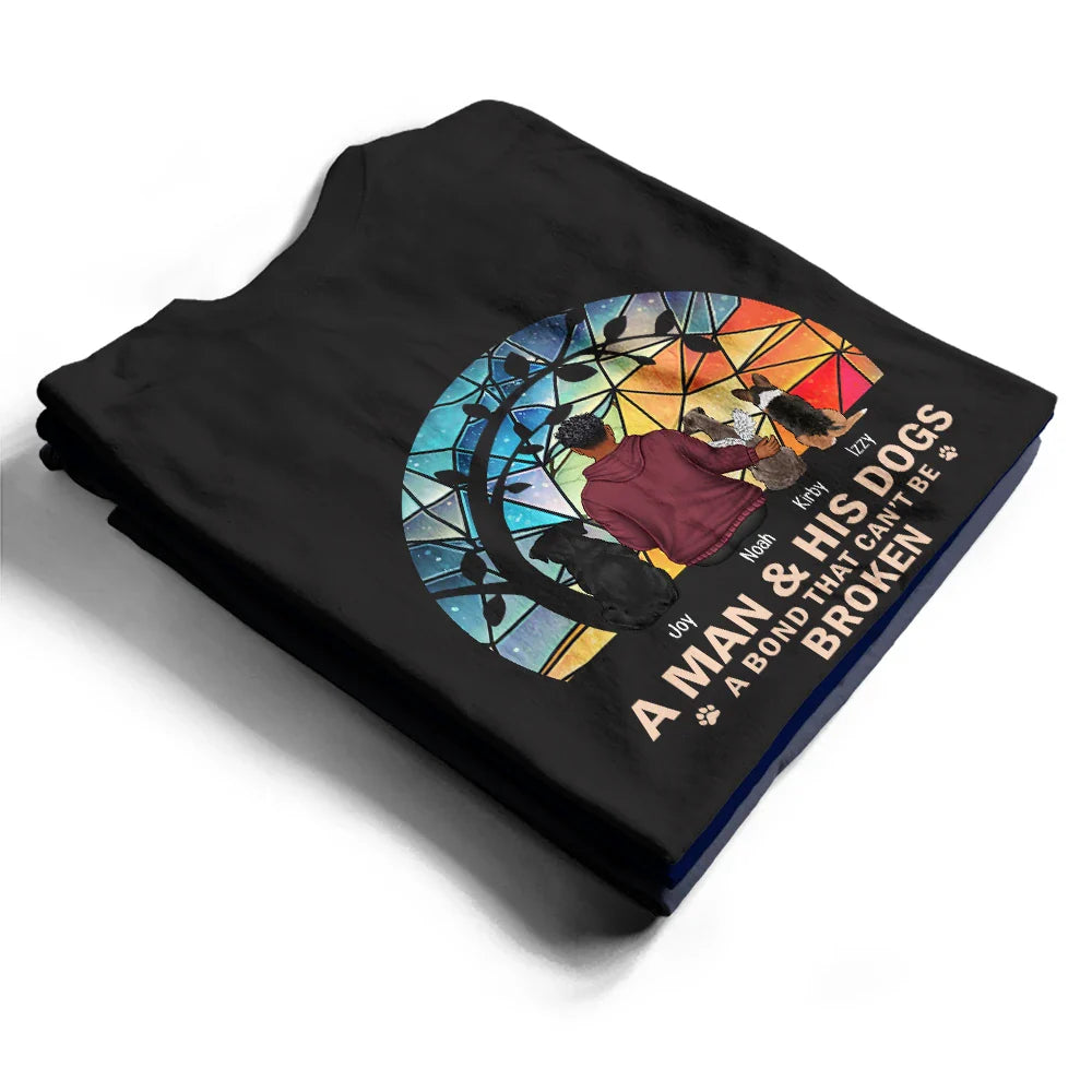 Dog Lovers, Cat Lovers, Pet Lovers, Dog Mom - Flower Field A Girl And Her Dog And Cat - Personalized T Shirt