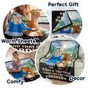 Dog Lovers,Cat Lovers,Pet Lovers,Dog Mom,Love - Flower Field A Girl And Her Dog And Cat - Personalized Fleece Blanket, Sherpa Blanket