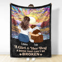 Dog Lovers,Cat Lovers,Pet Lovers,Dog Mom,Love - Flower Field A Girl And Her Dog And Cat - Personalized Fleece Blanket, Sherpa Blanket