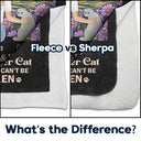 Dog Lovers,Cat Lovers,Pet Lovers,Dog Mom,Love - Flower Field A Girl And Her Dog And Cat - Personalized Fleece Blanket, Sherpa Blanket