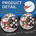 Gift For Grandma - Grandma's Sweetheart Snowman Candy Festive Vibe - Personalized Glass Ornament