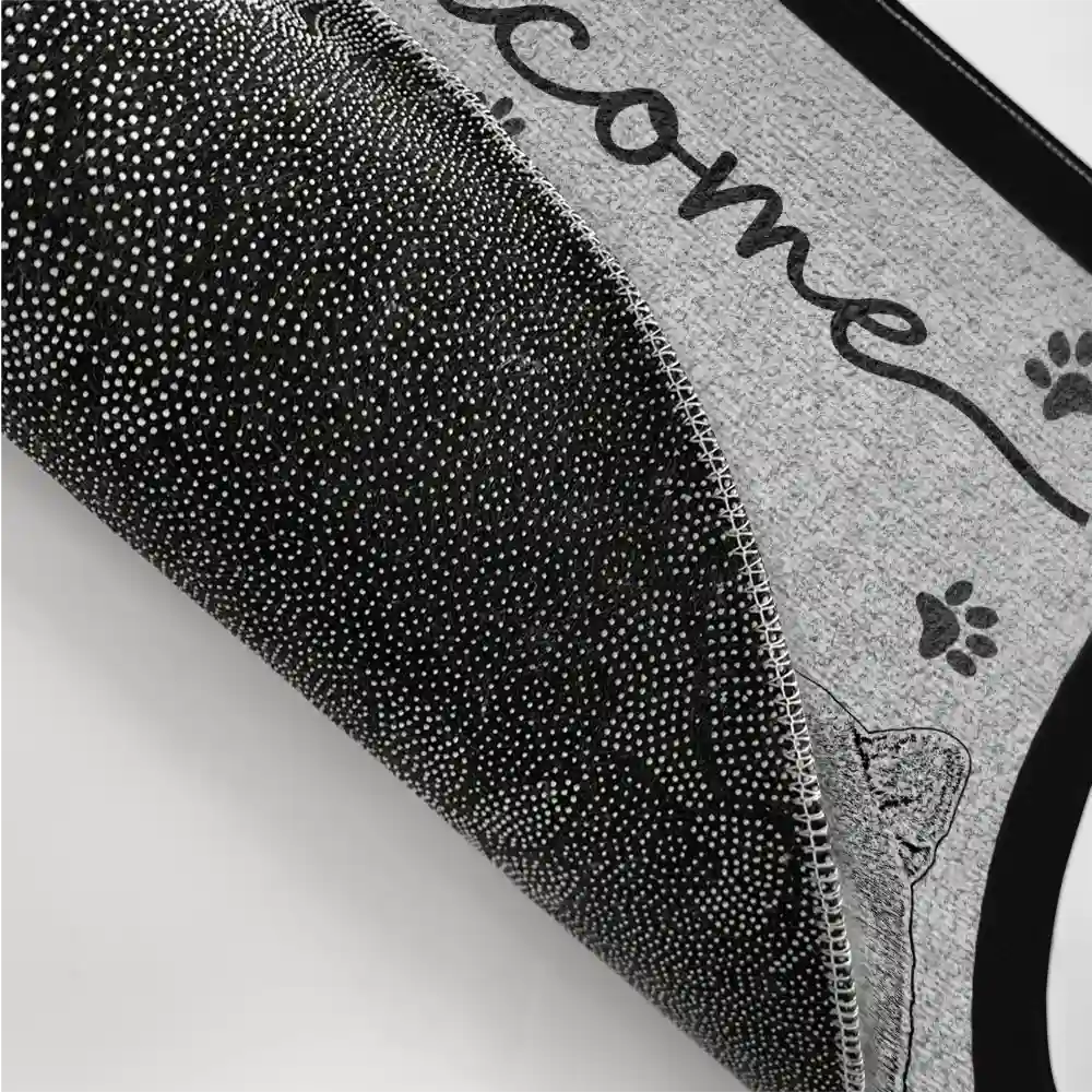 Pet Lovers, Cat Lovers, Dog Lovers - Custom Photo Welcome Pet Face Dog Cat Pencil Drawing - Personalized Doormat
