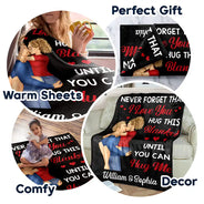 Gift For Couples, Gift For Husband, Gift For Wife, Gift For Boyfriend, Gift For Girlfriend - Hug This Blanket Until You Can Hug Me Couples - Personalized Fleece Blanket, Sherpa Blanket
