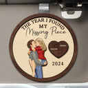 Love,Gift For Couples,Gift For Husband,Gift For Wife,Gift For Boyfriend,Gift For Girlfriend,Anniversary - The Year I Found My Missing Piece Kissing Couples - Personalized Custom Shaped Car Visor Clip