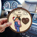 Love,Gift For Couples,Gift For Husband,Gift For Wife,Gift For Boyfriend,Gift For Girlfriend,Anniversary - The Year I Found My Missing Piece Kissing Couples - Personalized Custom Shaped Car Visor Clip