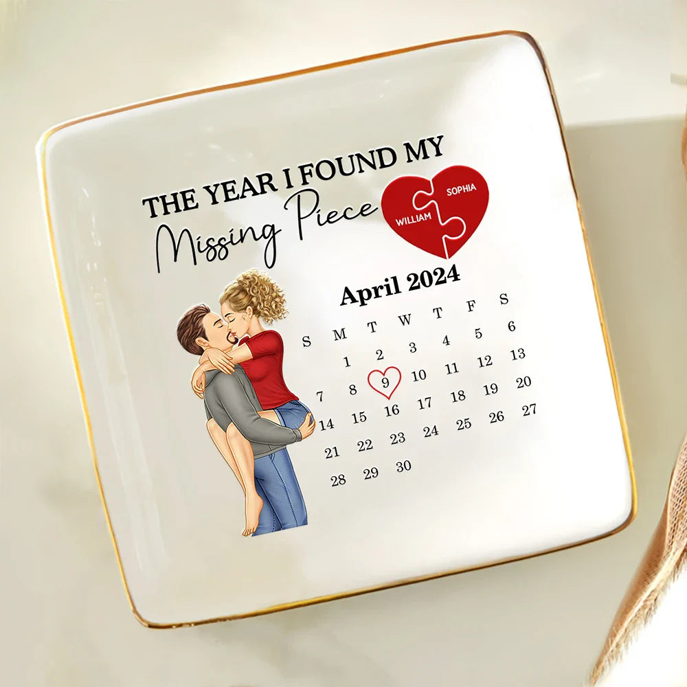 thumbnail image 2 of The Missing Piece Couple Kissing Anniversary Date Calendar Personalize - TrendingCustom 2 of 13
