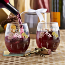 Gift For Bestie,Gifts For Colleagues,Gift For Sisters,Happy - Besties Sisters Friends Birth Flowers - Personalized Stemless Wine Glass