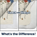 Gift For Grandma, Gift For Women, Gift For Mother - Grandma's Garden Birth Flower Bouquet - Personalized Fleece Blanket, Sherpa Blanket