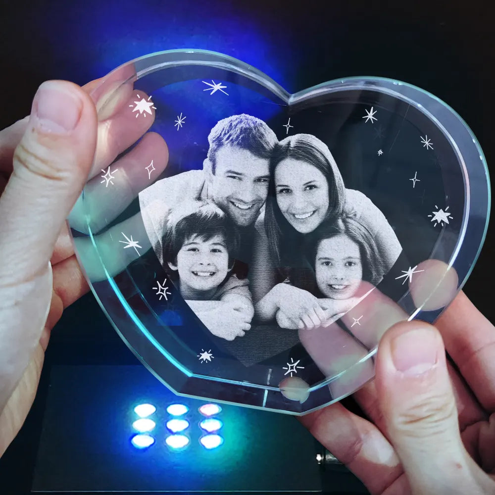 Gift For Mother - Custom Photo Mom You Are The Heart Of Our Family - Personalized Crystal Heart