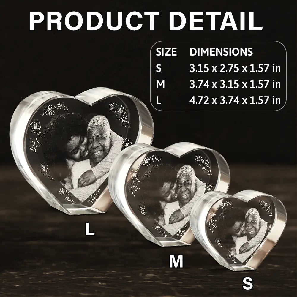 Gift For Mother - Custom Photo Mom You Are The Heart Of Our Family - Personalized Crystal Heart