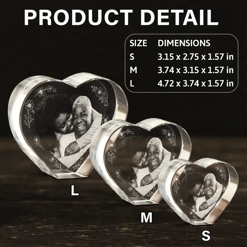 Gift For Mother - Custom Photo Mom You Are The Heart Of Our Family - Personalized Crystal Heart
