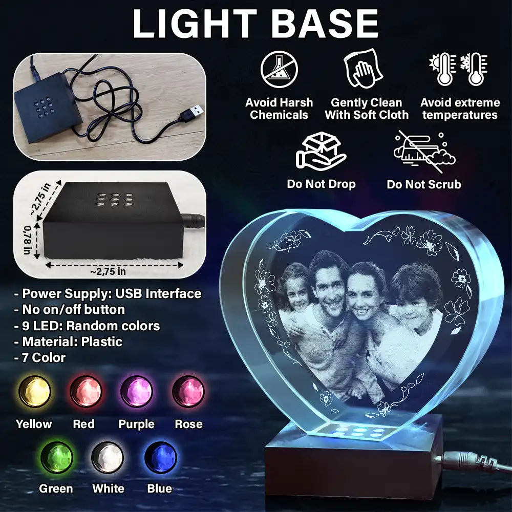 Gift For Mother - Custom Photo Mom You Are The Heart Of Our Family - Personalized Crystal Heart