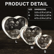 Gift For Couples - Custom Photo Loving Couple Family - Personalized Crystal Heart
