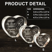 Memorial, Pet Lovers - Pet Memorial A Piece At The Rainbow Bridge - Personalized Crystal Heart