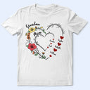 Gift For Grandma, Love, Gift For Mother - Mom's Grandma's Sweethearts Flower - Personalized T Shirt