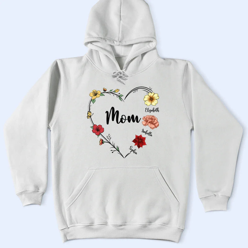 Gift For Grandma, Gift For Mother - Grandma Nana Mom Birth Flower - Personalized T Shirt
