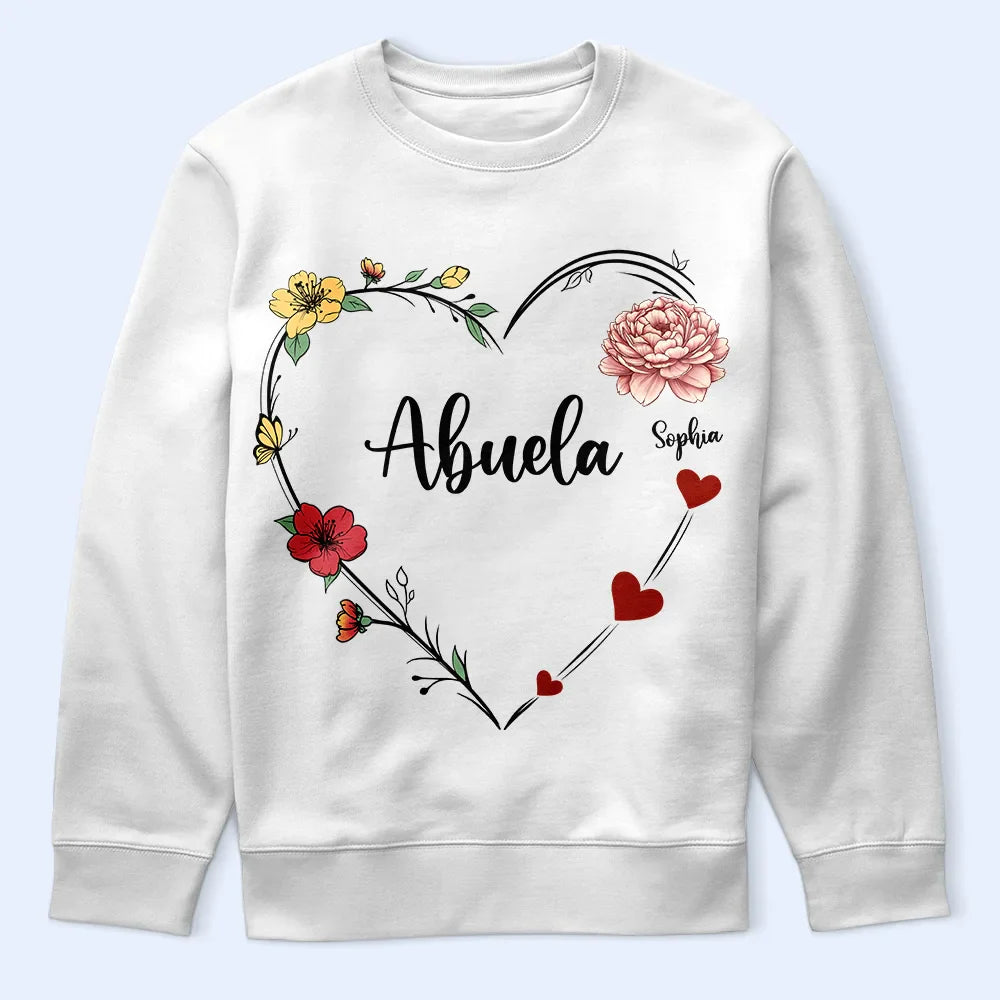 Gift For Grandma, Gift For Mother - Grandma Nana Mom Birth Flower - Personalized T Shirt
