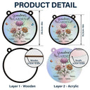 Gift For Grandma - Holography Grandma's Garden Birth Flower - Personalized Window Hanging Suncatcher Ornament
