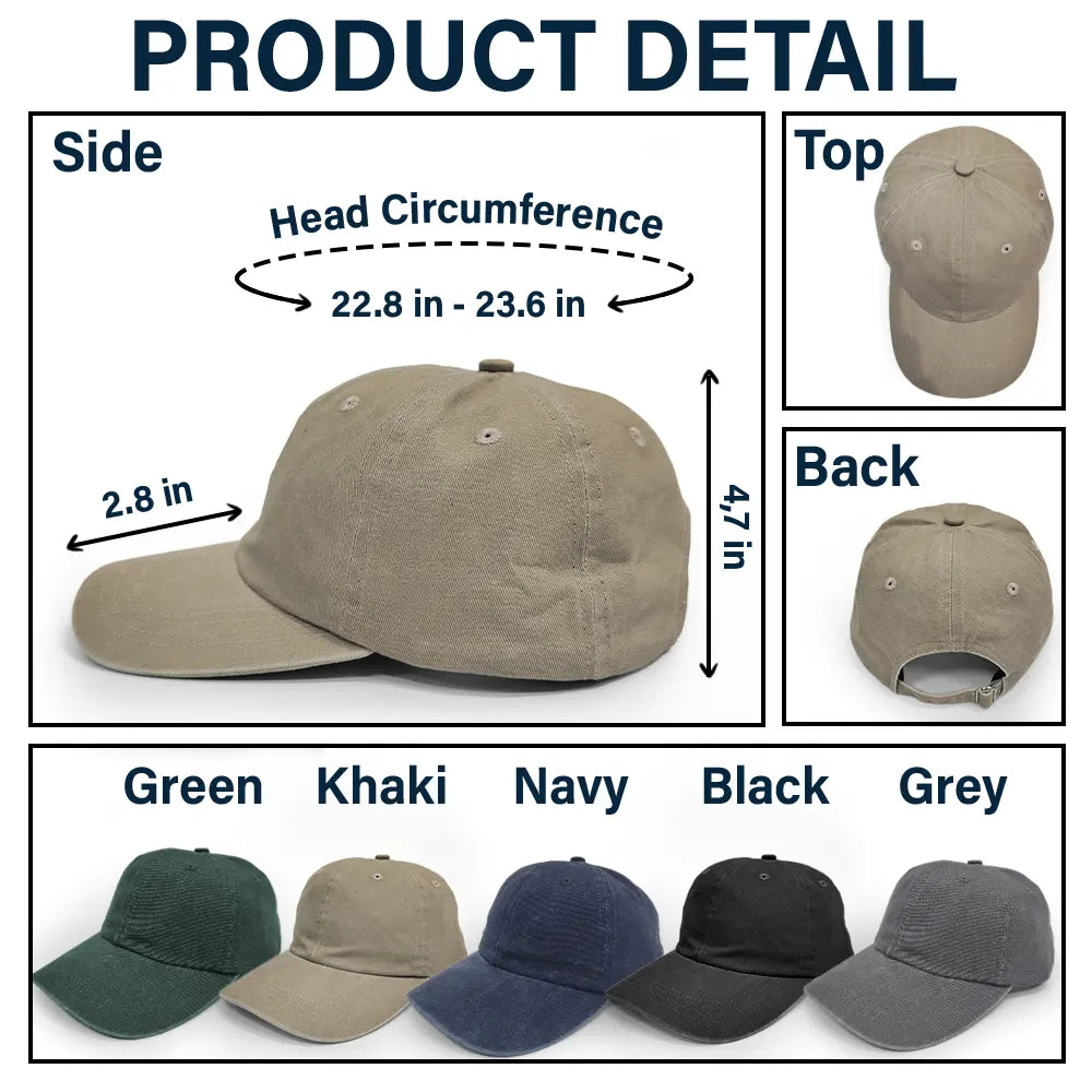 Best Dad Ever - Personalized Vintage Washed Denim Cap