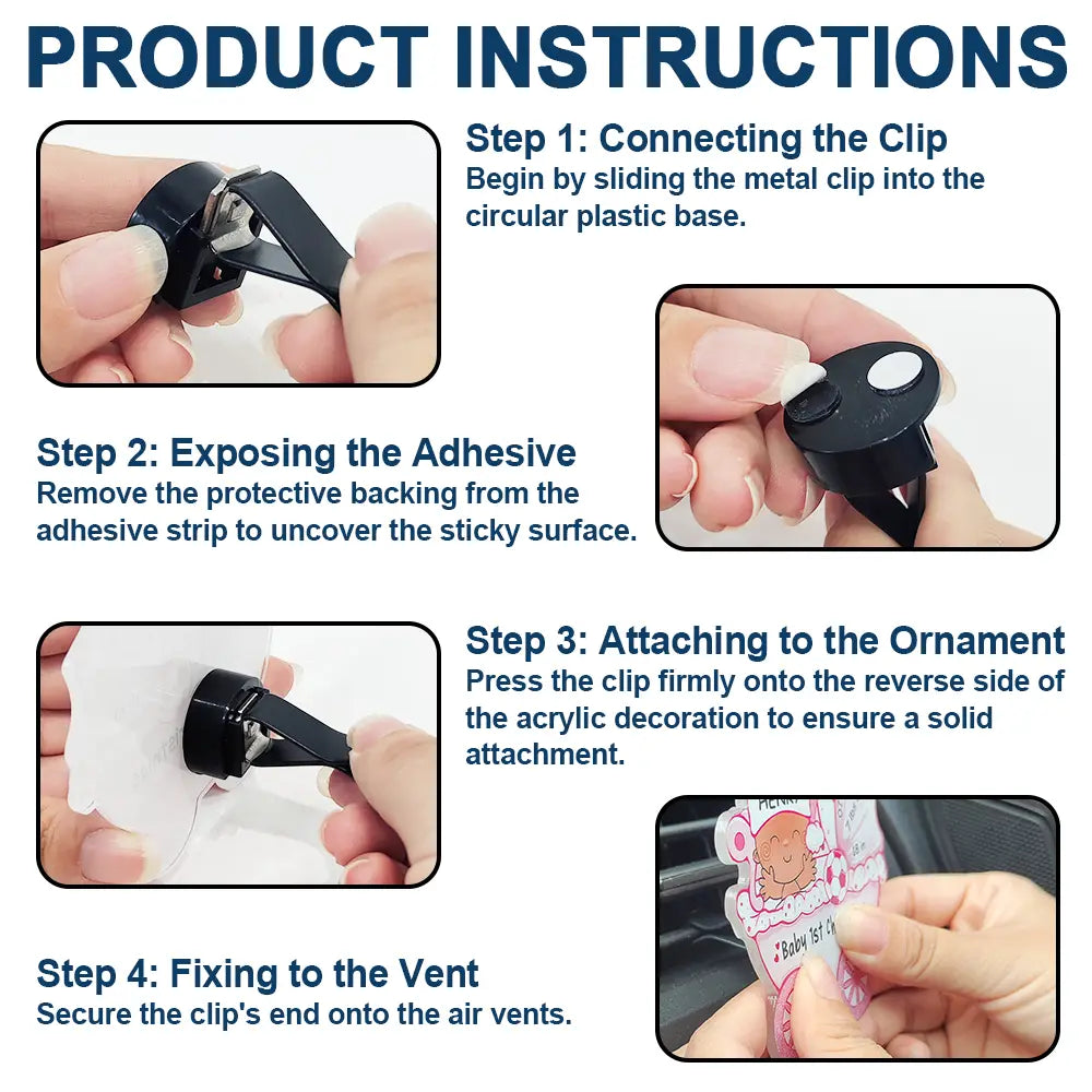 Gift For Kids,Gift For Mother,Gift For Father,Pet Lovers,Dog Lovers,Cat Lovers,Happy,Custom Photo - Custom Photo Funny Face Cut Kids Dogs Cats - Personalized Acrylic Car Vent Clip