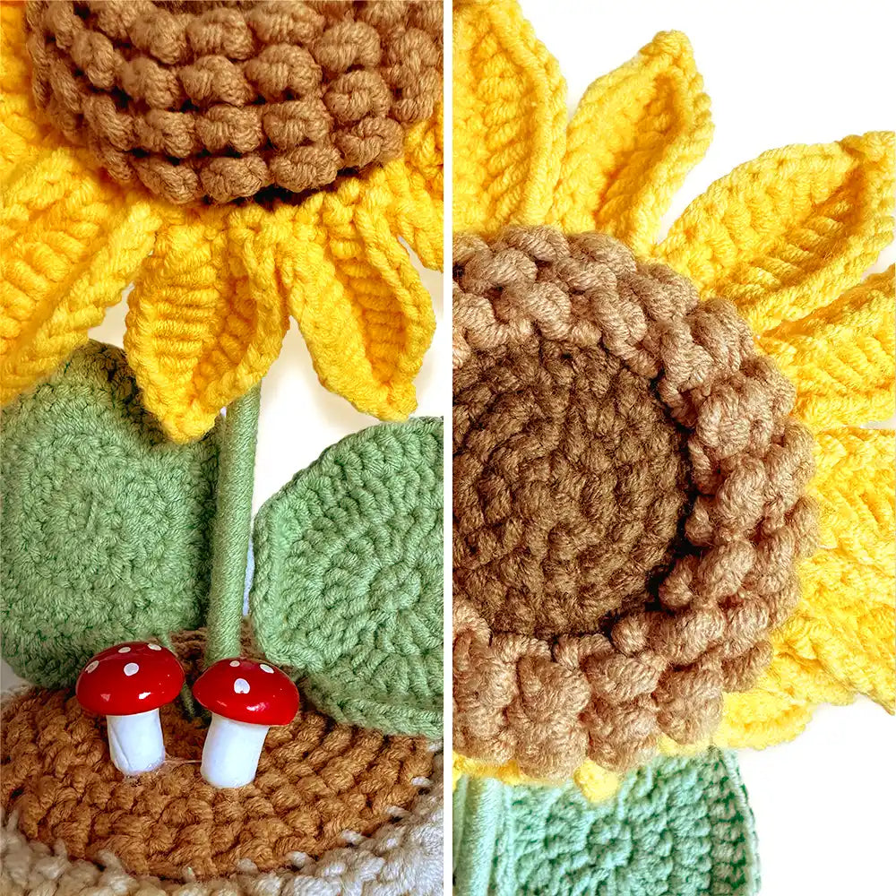 Custom Photo Memorial Look For Me In The Sunshine - Personalized Crochet Plant Pot