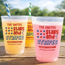 Independence Day,America 250th,Family,Gift For Bestie,Gift For Sibling,Gift For Grandparents,Parents,Proud - Stars & Stripes Celebration 250 Years Of Freedom - Personalized Frosted Cups