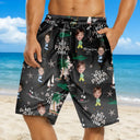 Gift For Father,Gift For Grandpa,Non-Eng,Photo,Confident - Custom Photo Best Dad Ever Palm Tree And Sailing - Personalized Unisex Beach Shorts