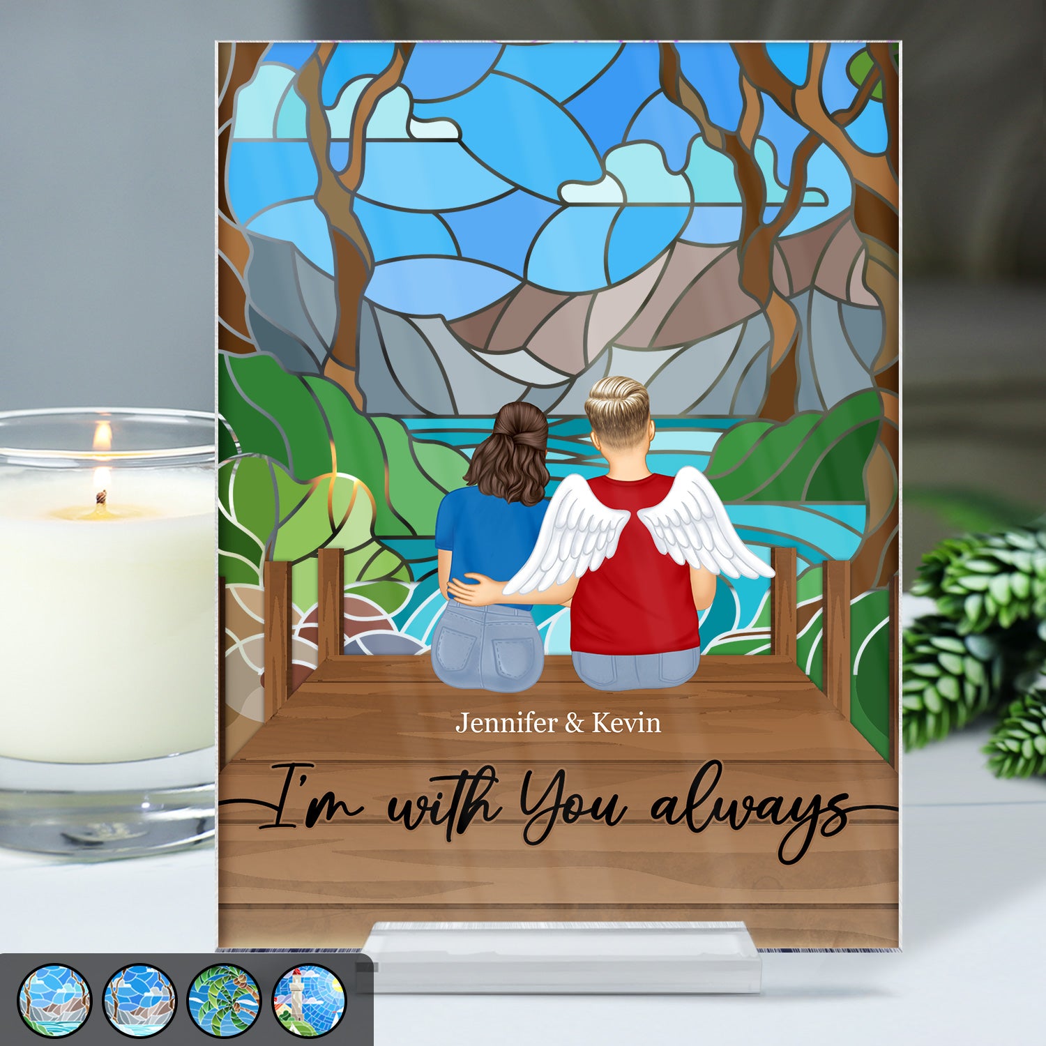 With You Always - Memorial Gift For Couples - Personalized Vertical Rectangle Acrylic Plaque