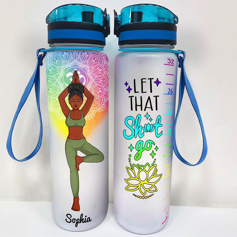 Je suis divin, intuitif, expressif et aimé - Cadeau pour les amateurs de yoga - Bouteille d'eau personnalisée avec suivi