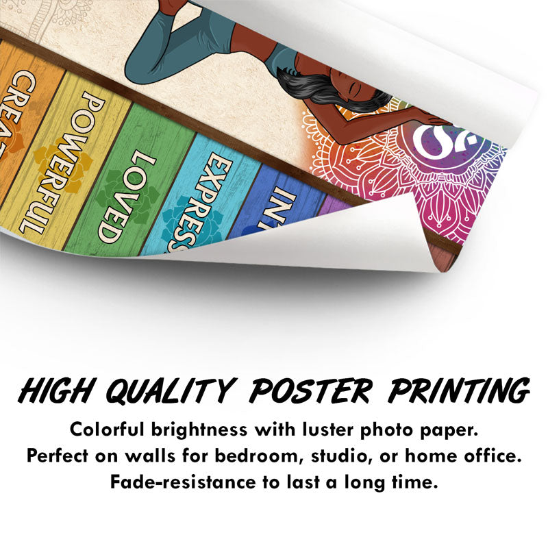 Je suis divin, intuitif, expressif et aimé - Cadeau pour les amateurs de yoga - Affiche personnalisée