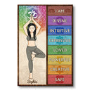 Je suis divin, intuitif, expressif et aimé - Cadeau pour les amateurs de yoga - Affiche personnalisée