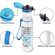 Easily Distracted By Yoga And Dogs - Gift For Yoga & Dog Lovers - Personalized Custom Water Tracker Bottle